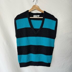 Vintage 90s Wide Striped Sweater Vest by Clovelly